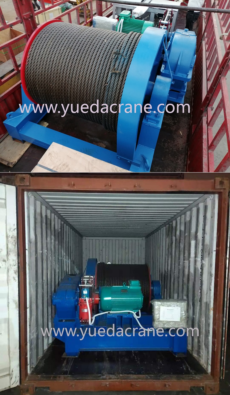 Delivery of 15ton JM model electric winch with 600m wire rope